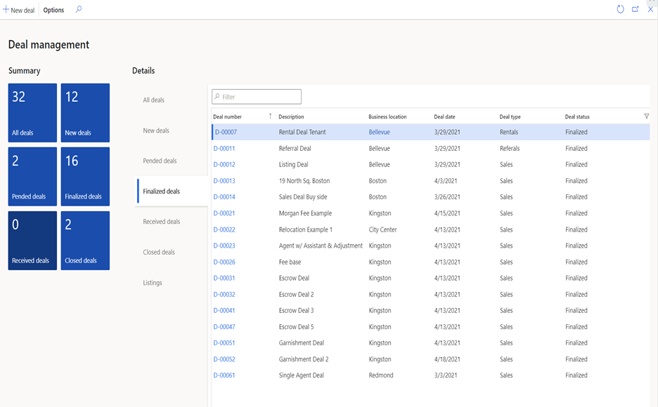 screenshot of Royalties and Payouts Management Accelerator